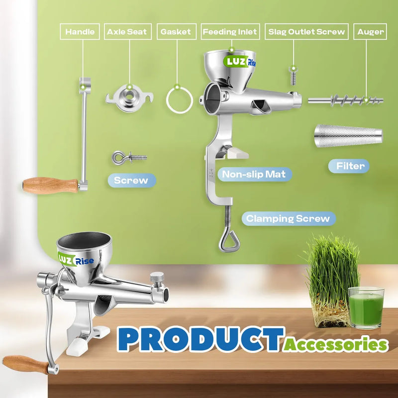 Luzrise Exprimidor Manual De Hierba De Trigo Con Manivela, E