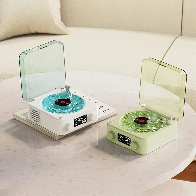 Altavoz Bluetooth Inalámbrico Tocadiscos Retro Led Portátil