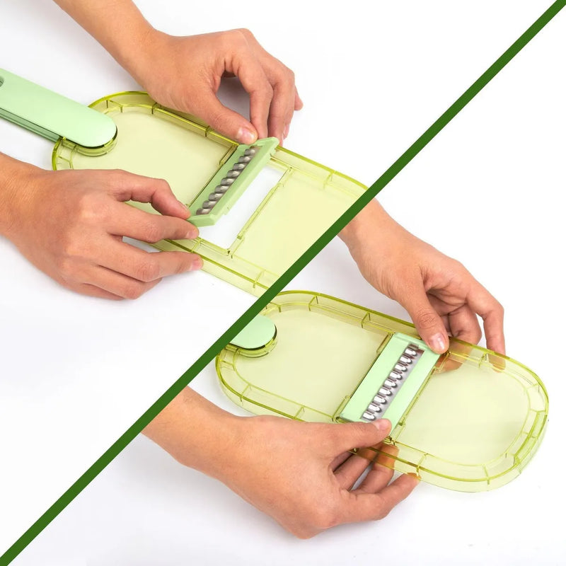 Rallador Y Pelador De Cocina Con Protector 6 En 1 Chefmaster Verde