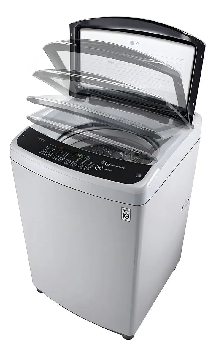 Lavadora automática LG inverter hasta 19kg color gris