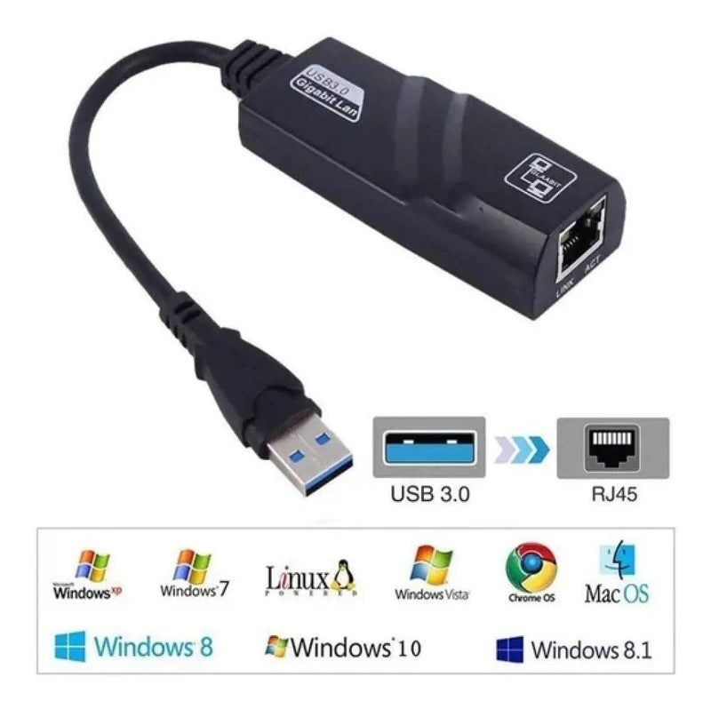 Tarjeta Convertidor Adaptador Usb 3.0 Ethern 10/100/1000mbps