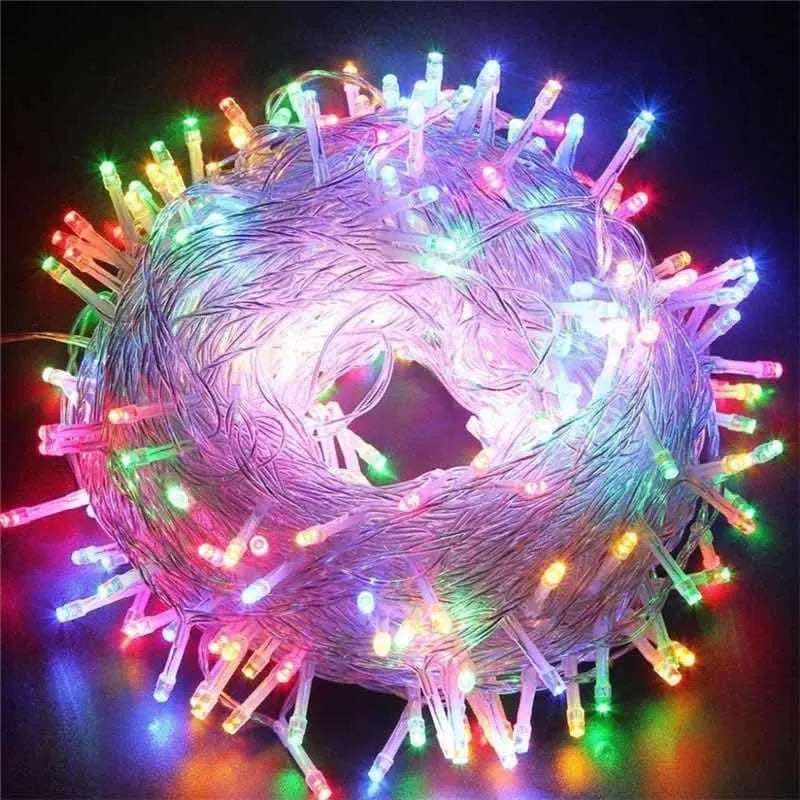 Instalación Lineal Led Multicolor X 100 Bombillos Navideña