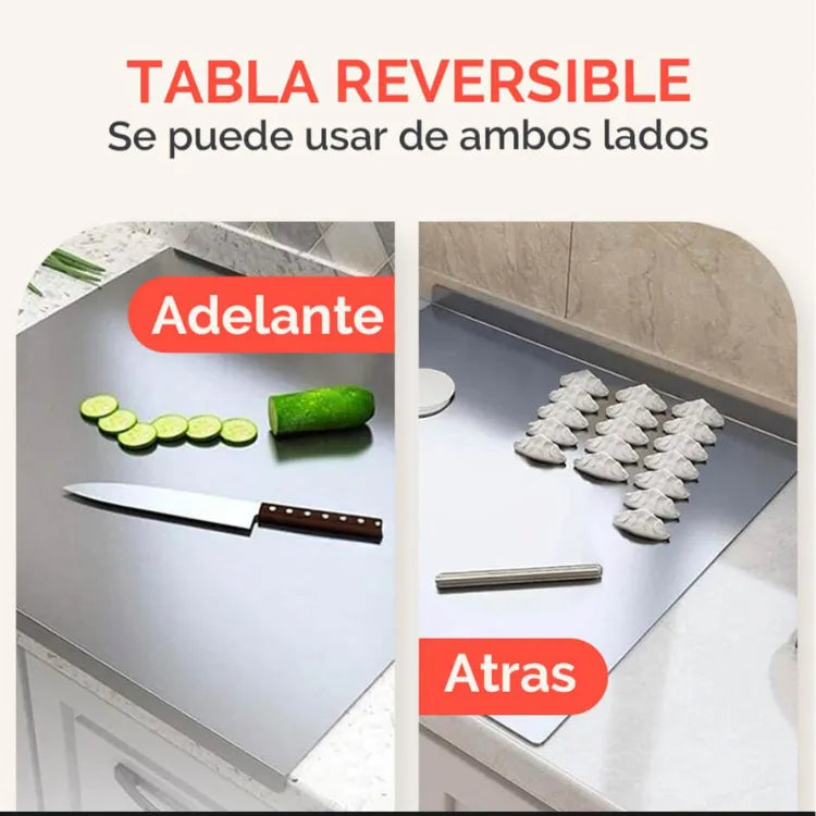Tabla De Picar Alimentos Grande En Acero Inoxidable 304 2025 Grande Con Pestaña