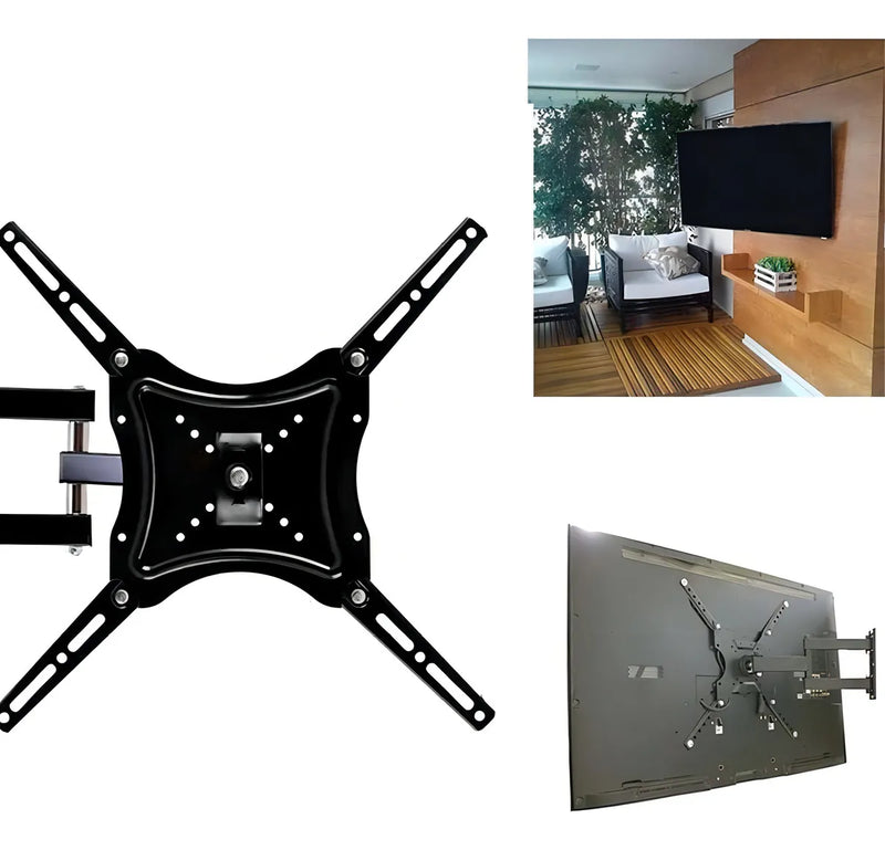 Soporte de TV LED LCD articulado de 14 a 55 pulgadas de hasta 50 kg, color negro