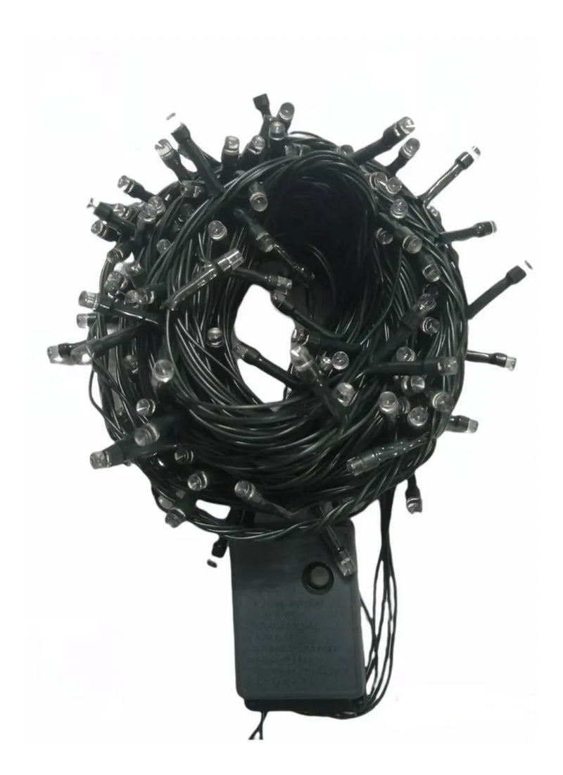 Luz Lineal Navidad Calida 7 Mts 100 Bombillos Cable Verde