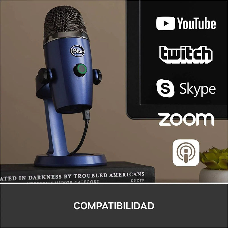 Micrófono Blue Yeti Nano Condensador Omnidireccional color shadow greyS