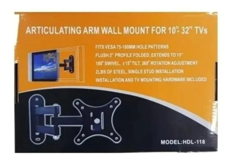 Soporte Base De Brazo Para Tv Television De 10 A 32 Pulgada Color Negro