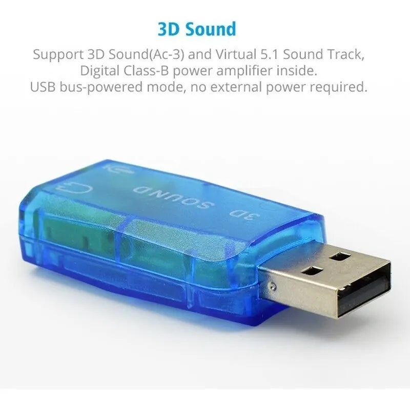 Tarjeta Sonido Externa 5.1 Virtual Pc O Portatil