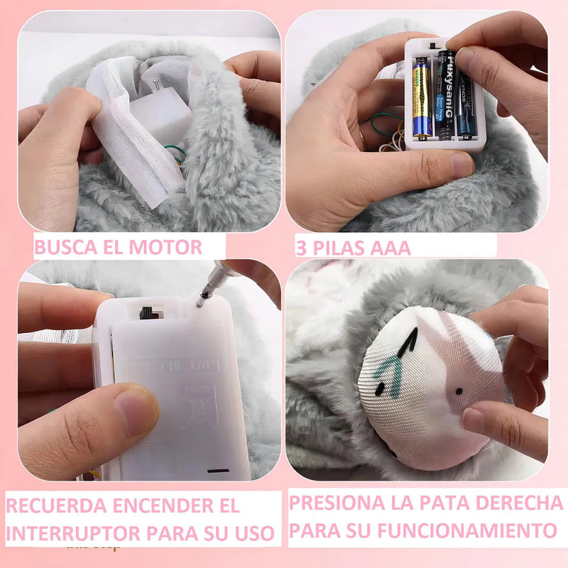Peluche Realista Nutria Bebe Estimulacion Sensorial Sonido, Color Rosa