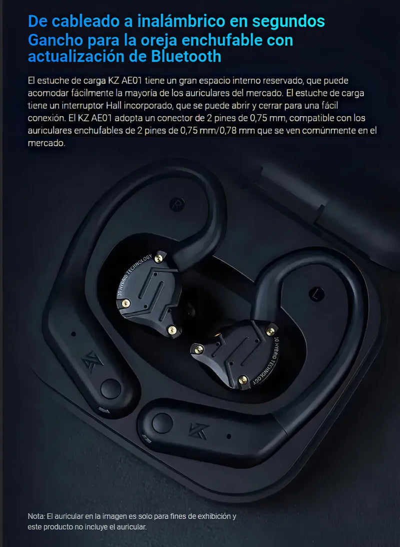 Modulo Kz Ae01 Gancho Inalámbricos Bluetooth 5.4 C Pin Color Negro Luz Negro