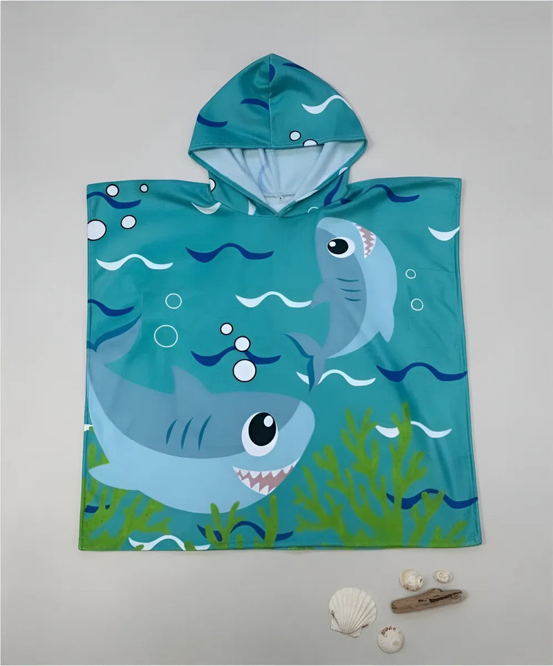 Toalla Con Capucha Poncho Niños Piscina Playa Natación Suave