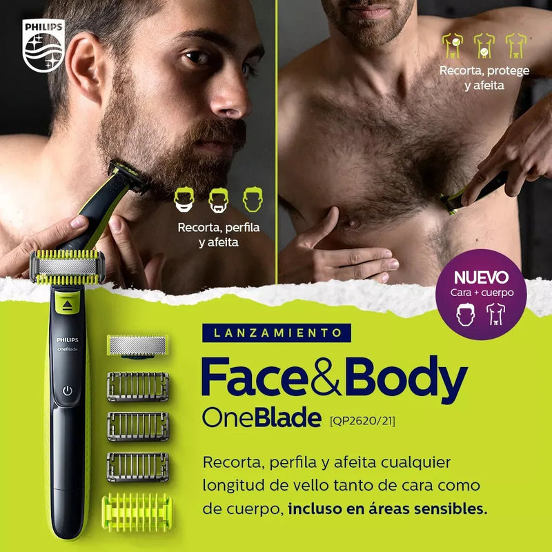 Afeitadora Philips OneBlade Face&Body Para Cara y Cuerpo QP2824/10 afeitadora corporal
