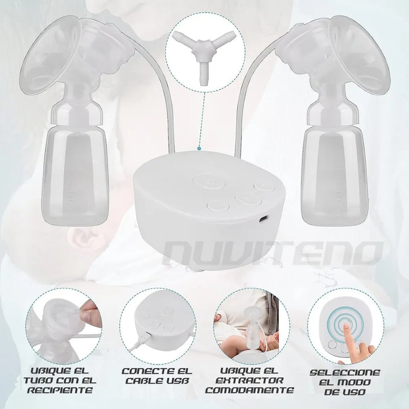 Doble Extractor De Leche Materna Eléctrico Modo Regulable