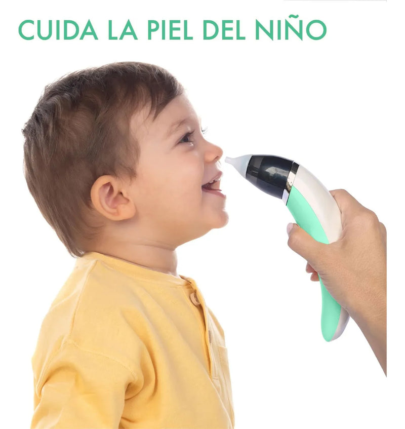 Aspirador Nasal Bebé Recargable Con 5 Niveles Succión Color Verde Claro