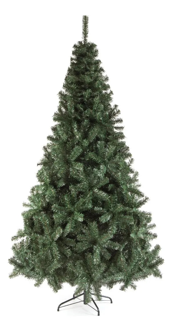 Árbol Pino De Navidad Cascada 2.25m Para Adornos Bolas Luces Verde Oscuro