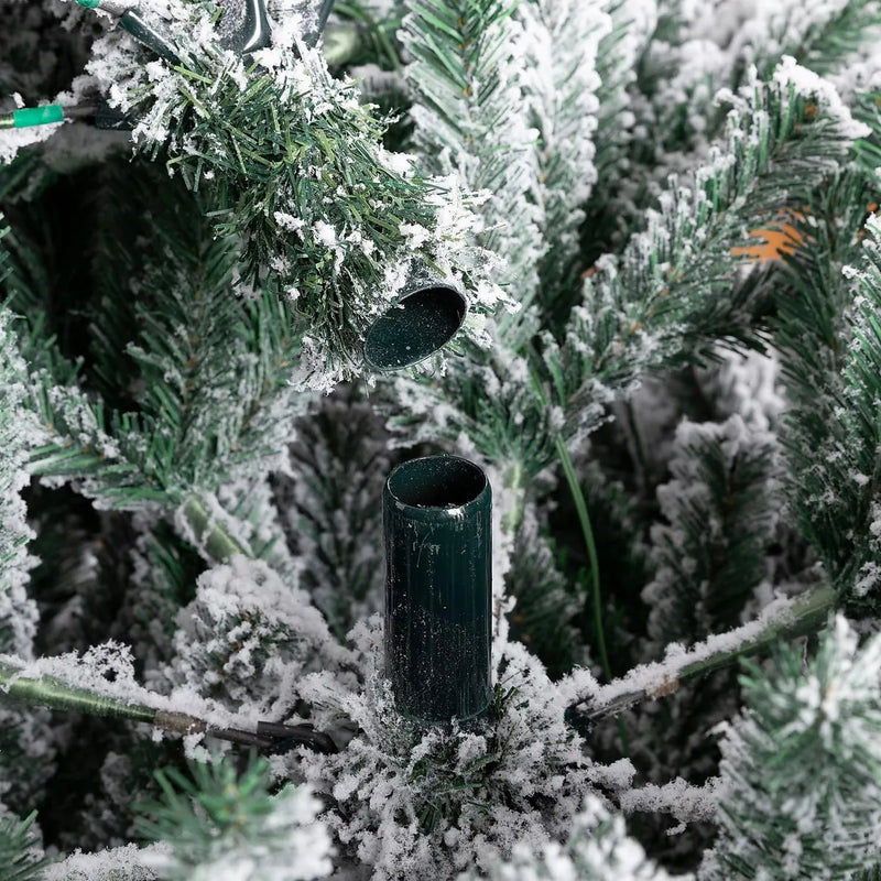 Glitzhome Arbol De Navidad Artificial De Abeto Flocado De Ni