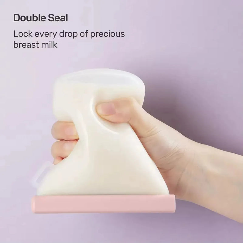 5 Bolsas De Silicona Grado Alimenticio Para Leche Materna