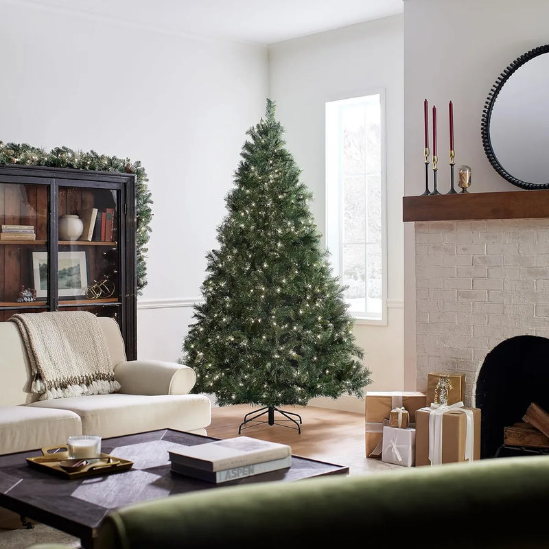Árbol Artificial Preiluminado De 7.5 Ft - Efecto Realista