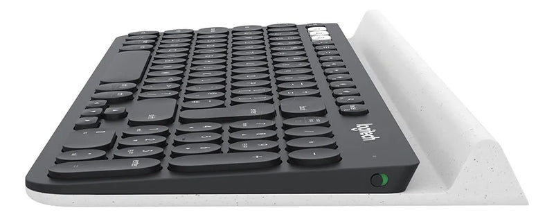 Teclado bluetooth Logitech QWERTY español latinoamérica color negro y blanco