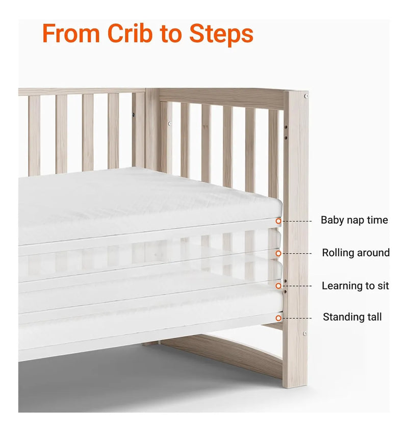 Cuna Evolutiva 6 En 1 De Madera Maciza