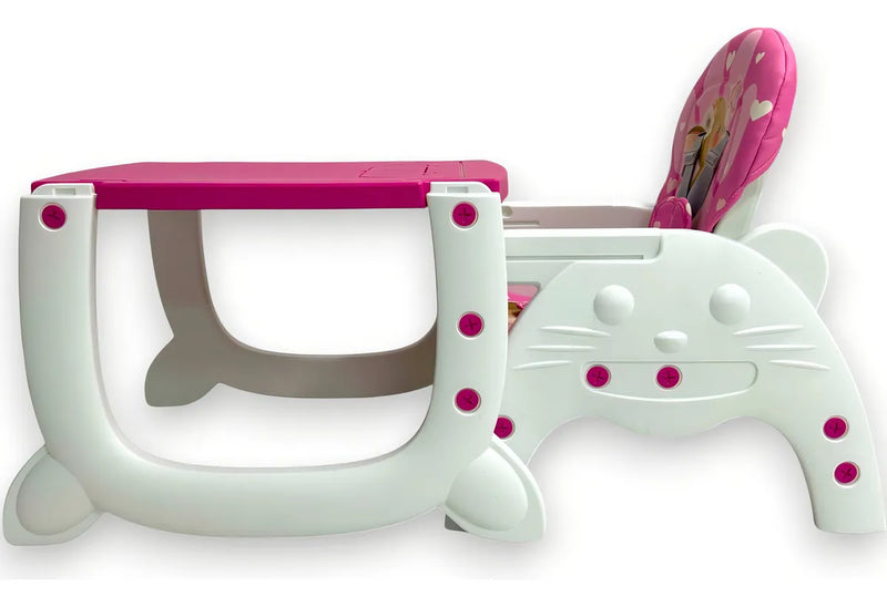 Silla De Comer De Bebe Bebesunita 3 En 1 Comedor Escritorio Mecedor Color Rosa Chicle Conejo