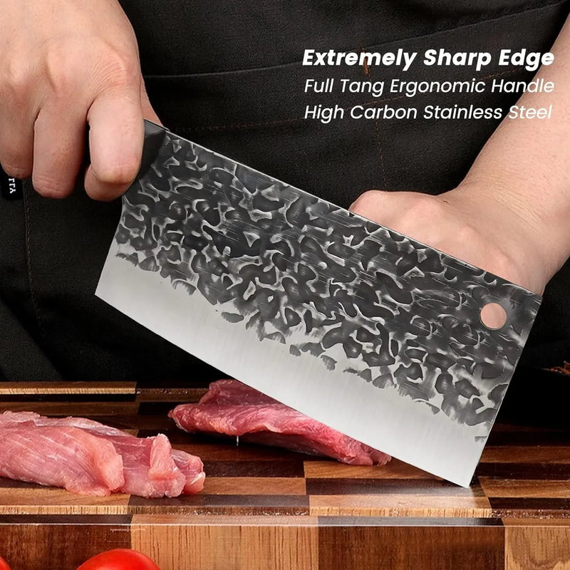 Cuchillo Achuela Profecional Chef Alto Carbono Madera