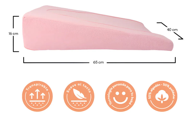Cuna Antireflujo Toral Para Bebés Recién Nacidos, Colecho Color Rosa Claro