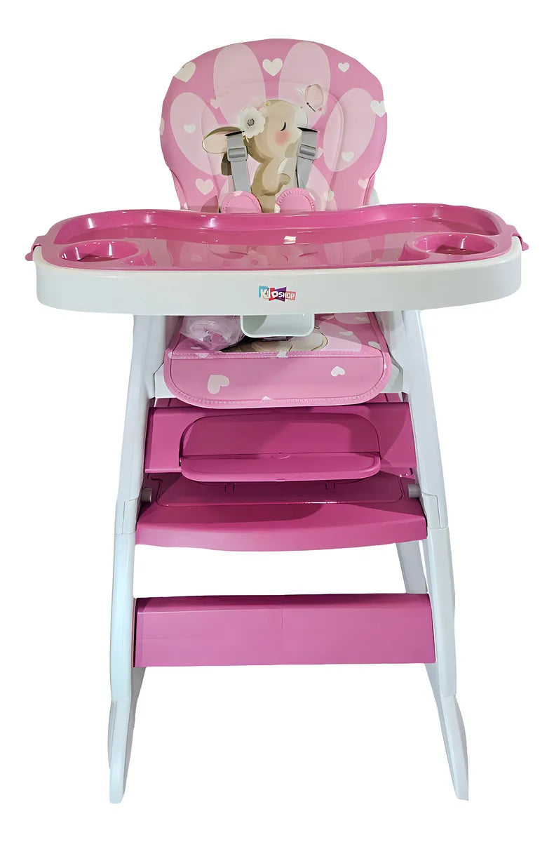 Silla De Comer De Bebe Bebesunita 3 En 1 Comedor Escritorio Mecedor Color Rosa Chicle Conejo