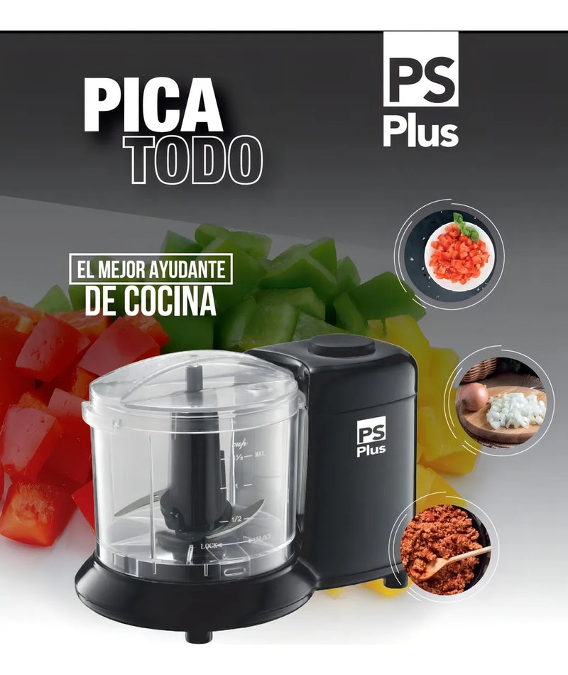 Procesador De Alimentos Picatodo Plus Solutions Color Negro