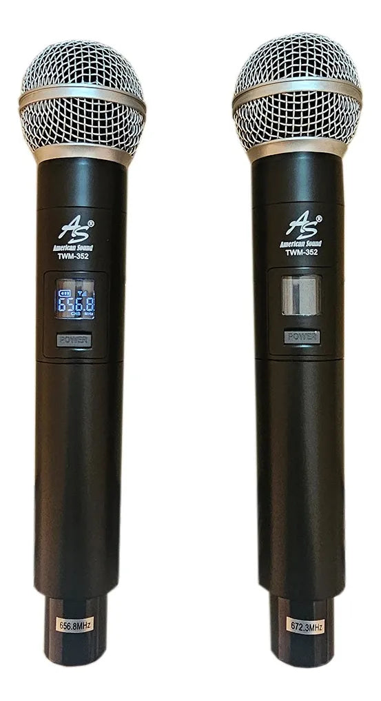 Micrófono Inalámbrico Doble Uhf Américan Sound Twm352 Color Negro