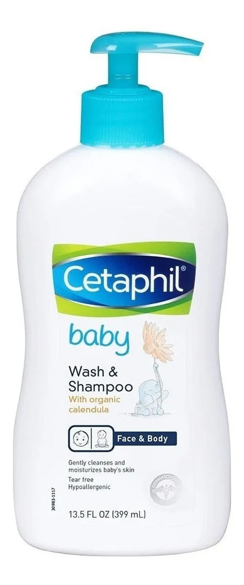 Cetaphil Baby Wash & Shampoo Calendula 2 en 1 Piel y Cabello 399ml / 13.5 Oz