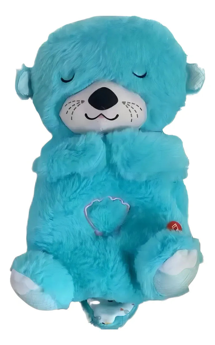 Peluche Realista Nutria Bebe Estimulacion Sensorial Sonido, Compañera De Respiración Relajante Ansiedad Te Ayuda A Dormir Color Gris