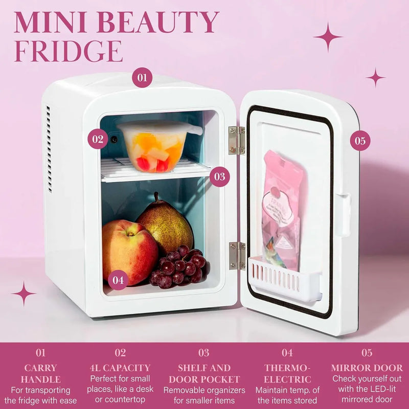 Paris Hilton Mini Nevera Led Espejo Belleza Calor Frío