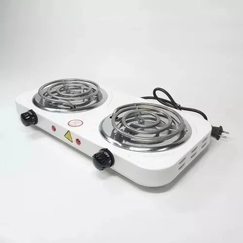 Estufa Eléctrica 2 Puestos 2 Fogones 5 Niveles Gris