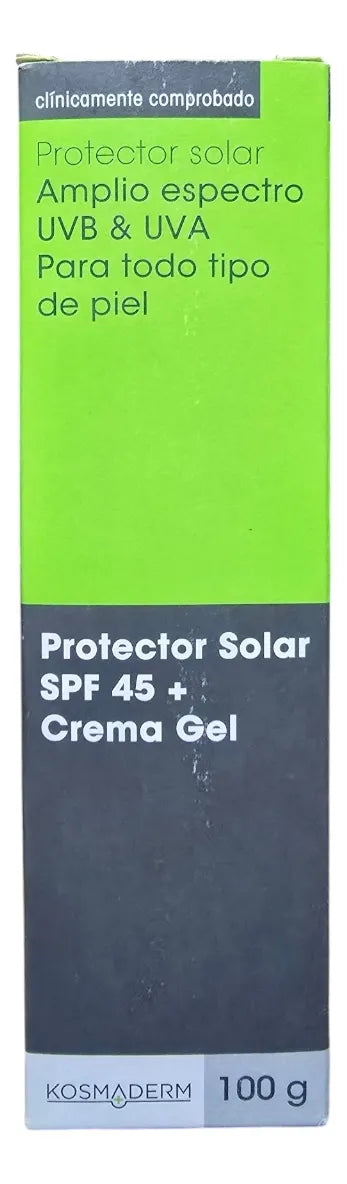 Protector Solar Spf 45 - Crema Gel - 100g Kosmaderm