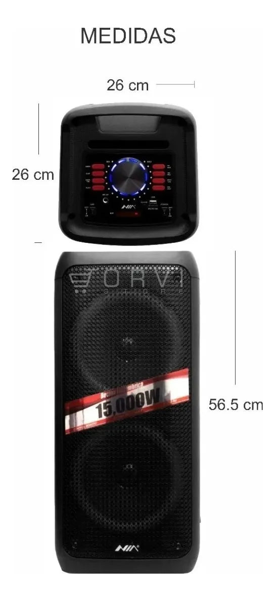 Cabina De Sonido Recargable Parlante 15000w Micrófono/ctrol