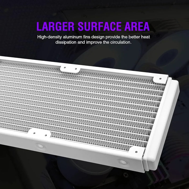 Vetroo V240 White Liquid Cpu Cooler 240mm Direccionable Rgb
