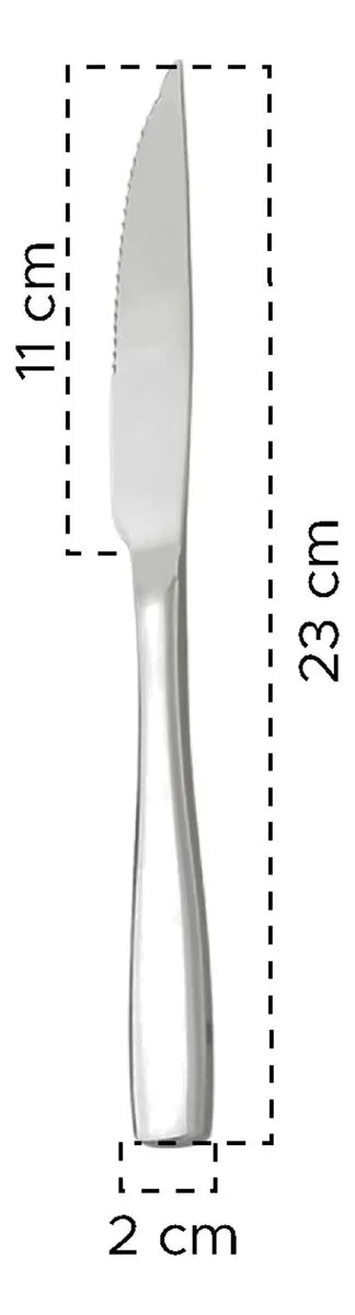 Set De 6 Cuchillos Acero Inoxidable Mesa Acero 410 Plateado