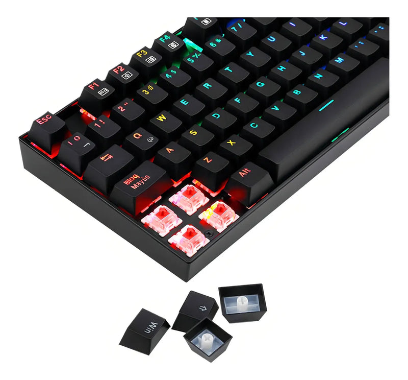Teclado Gamer Redragon Mitra K551 Spanish Red Switch Black Teclado Negro Idioma Español España