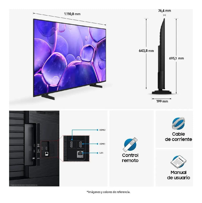 Televisor Smart 50 Samsung Crystal 4k Un50u8000fkxzl