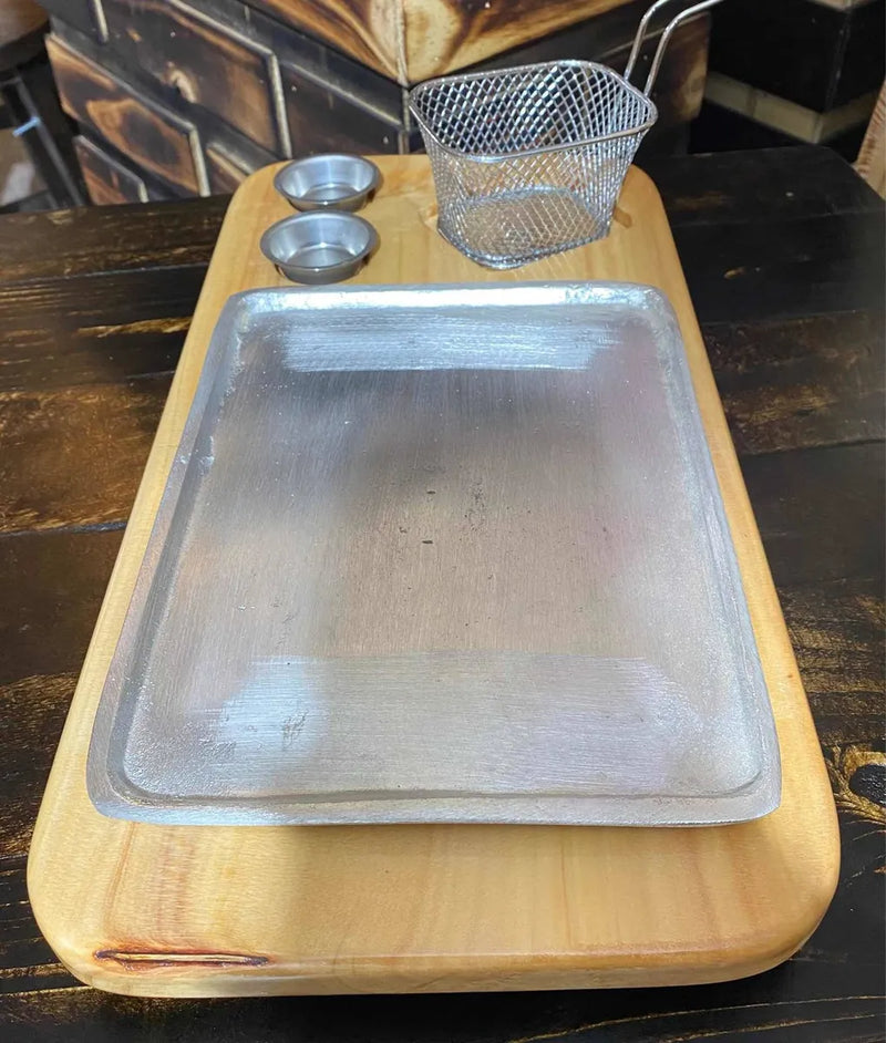 Tabla Para Churrasco Carnes Con Canastilla Nuevas Pino Liso Amarillo