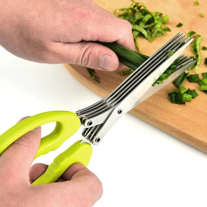 Tijeras Para Picar Hierbas Multiusos Cebolla/cilantro Plateado