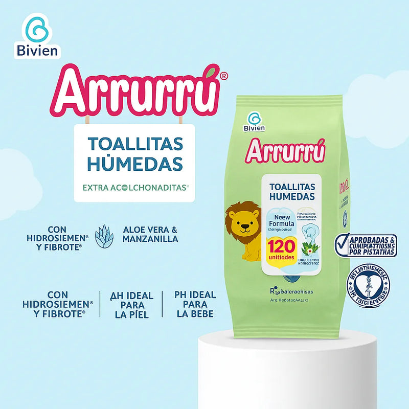 Toallitas Humedas Arrurrú Aloe & Manzanilla 120 Und