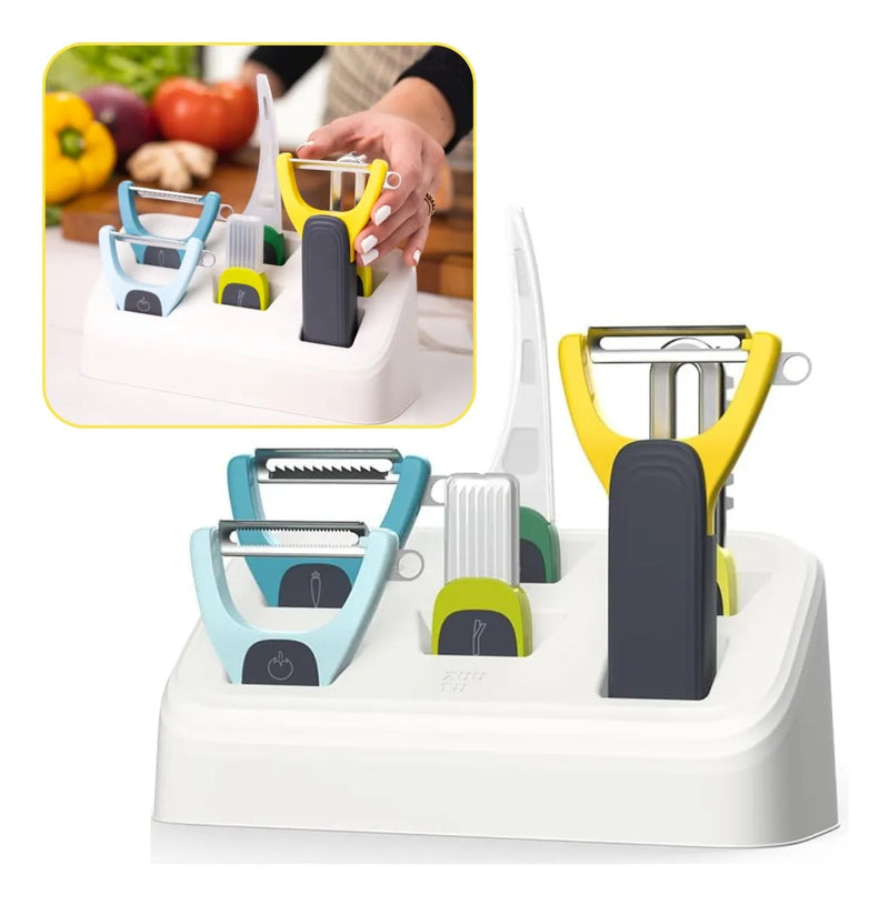 Kit Pelador De Verduras 6 En 1 Acero Inoxidable