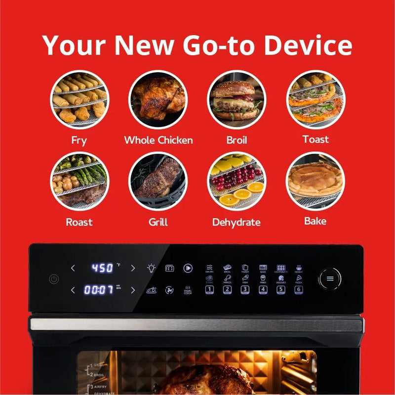 Freidora De Aire 34 Litros Acero Inoxidable Horno Grande