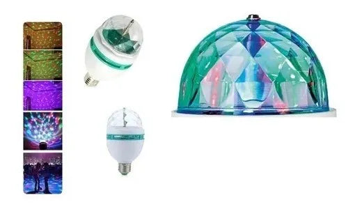 Bombillo Rotativo De Colores Bola Navideña Giratoria Luces