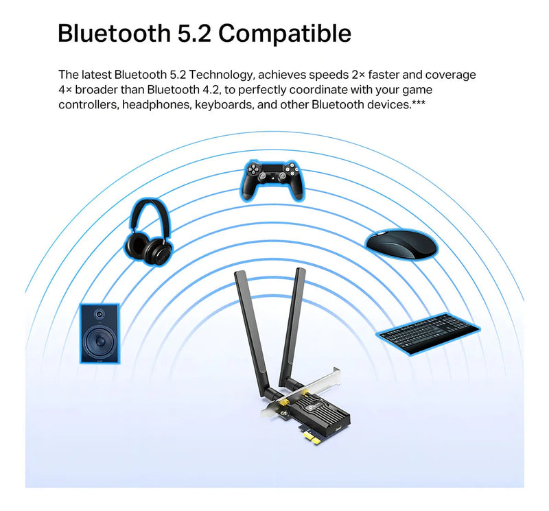 Tarjeta de red con adaptador Ax3000 Pcie Wifi 6+ Bluetooth 5.2