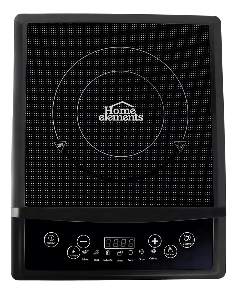 Estufa De Induccion 1 Puesto Home Elements Estufa Portatil Negro