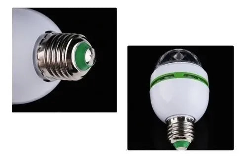 Bombillo Rotativo De Colores Bola Navideña Giratoria Luces