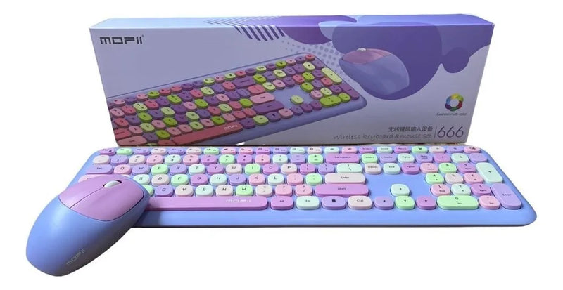 Mofii 666 Teclado Ratón Combo Inalámbrico 2,4 G Color Mixto
